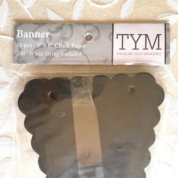 🆕 Chalk Board Bunting Banner 32 pc. 2 pk. scallop - Picture 3 of 5